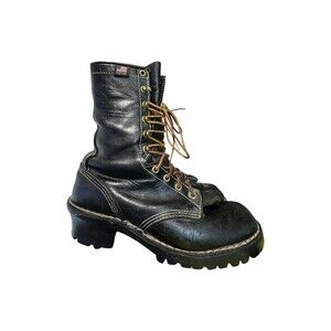 Danner Flashpoint Firefighter Black Leather Logger Work Boots Size 9 D Men Wild
